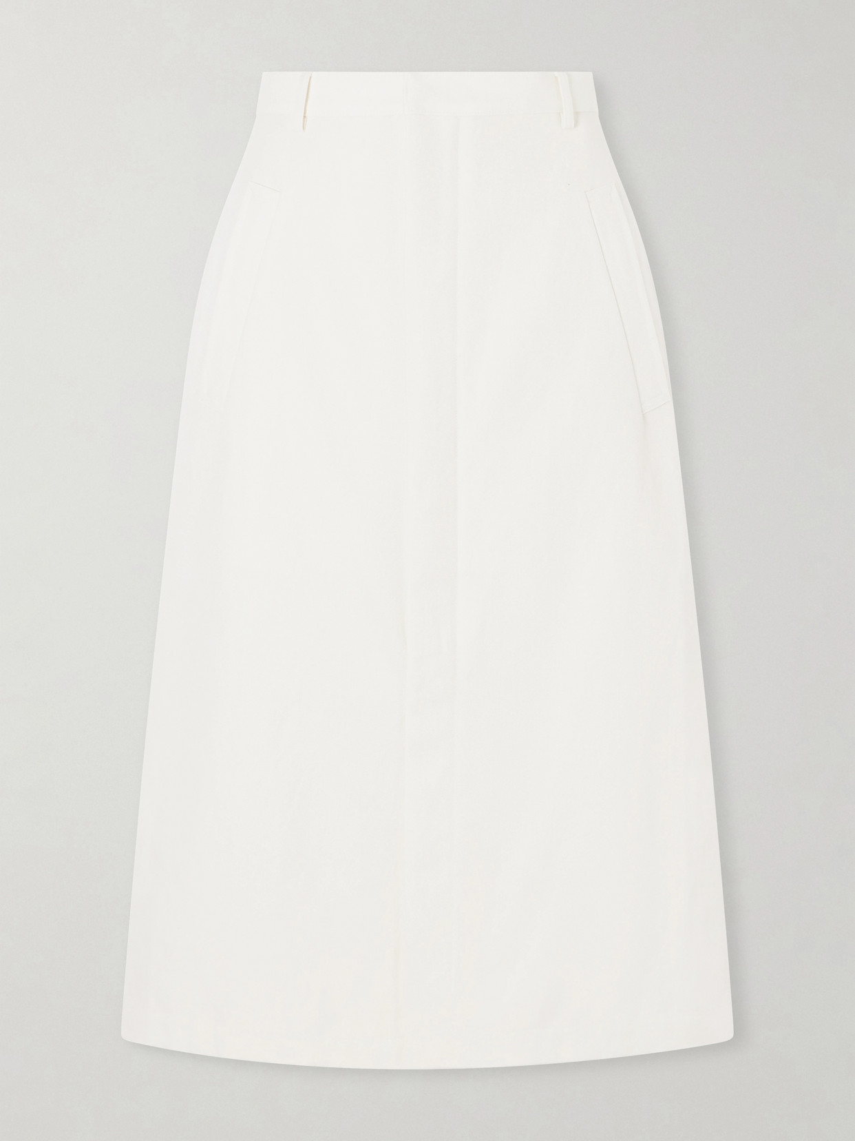 Auralee Wool, Cotton And Linen-blend Skirt In White