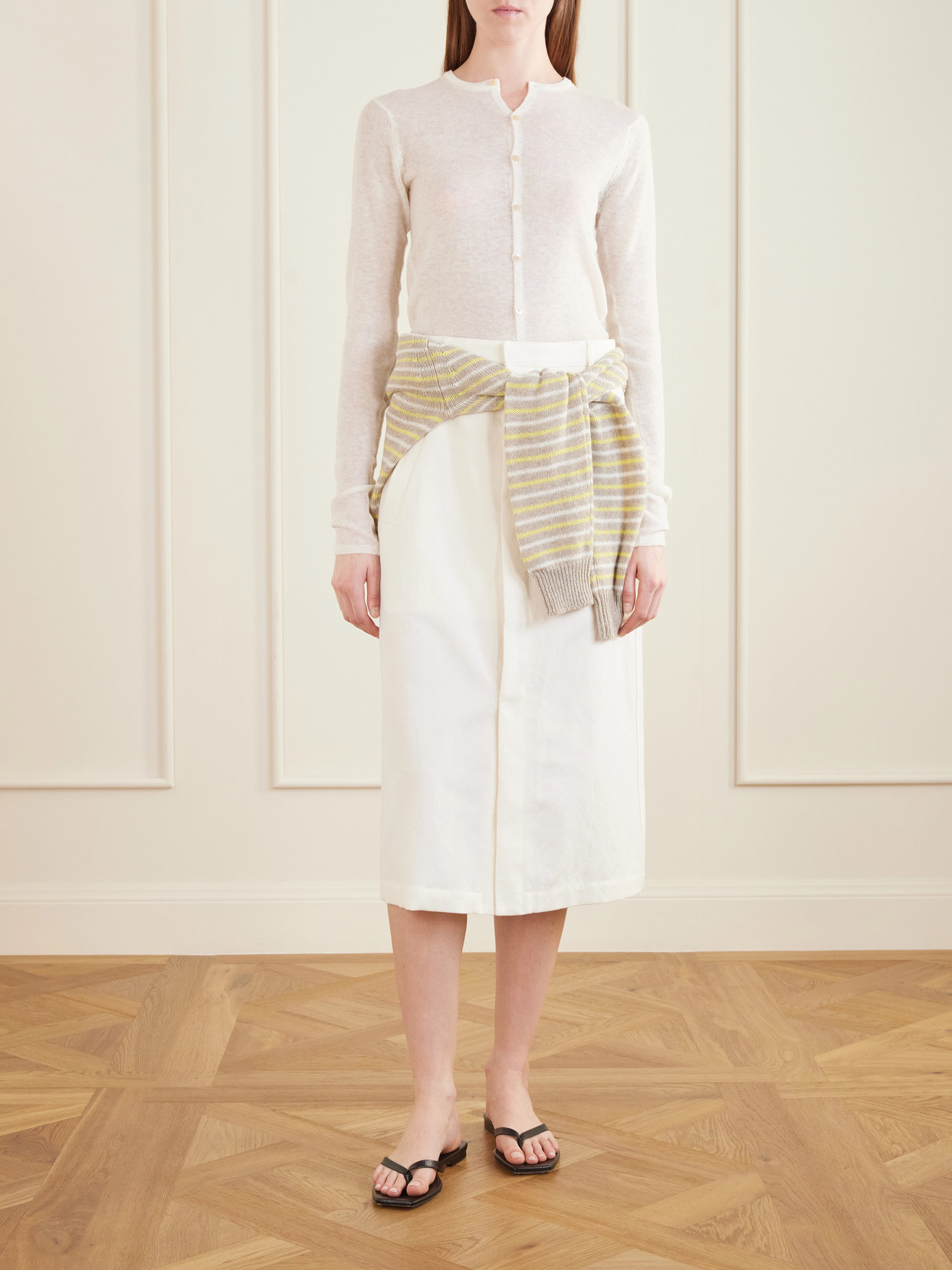 Wool, Cotton And Linen-Blend Skirt