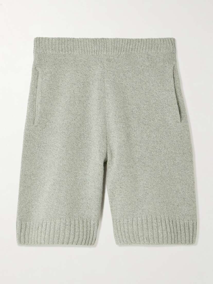 Auralee Mélange Cashmere And Silk-blend Shorts