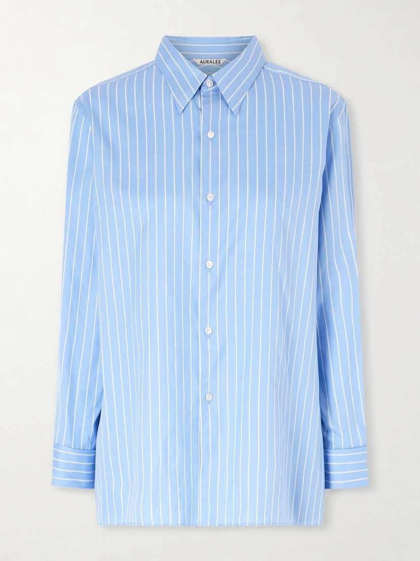 Auralee Striped Cotton And Silk-blend Shirt