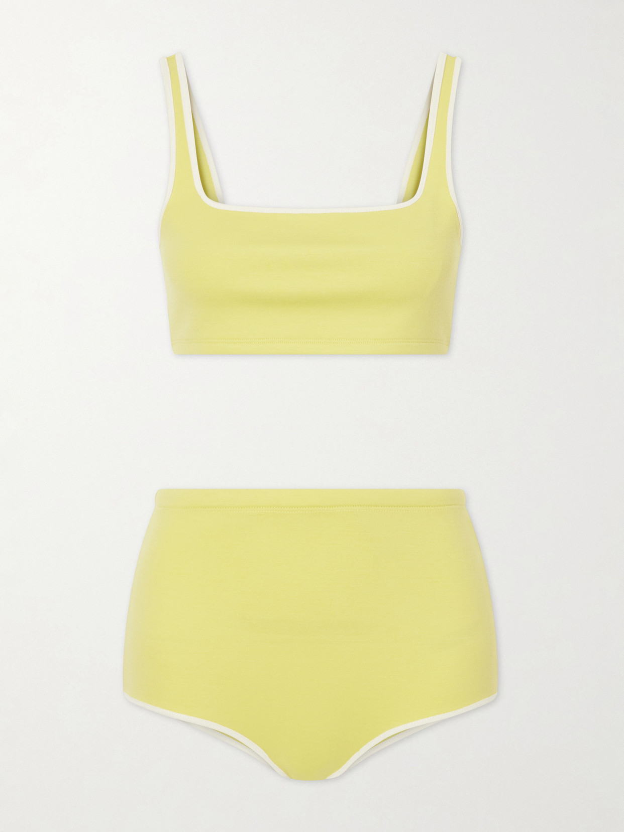 Auralee Wool-blend Jersey Bikini In Yellow
