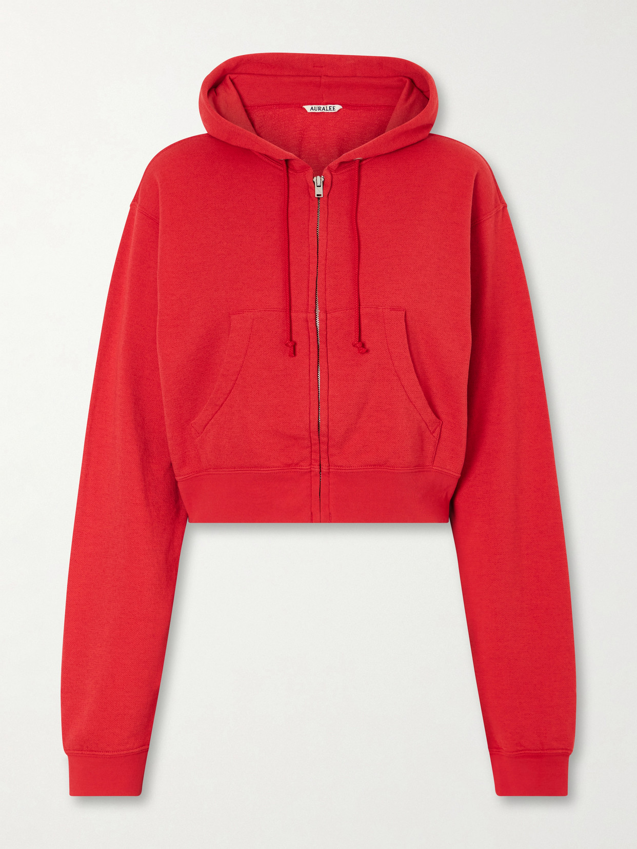Auralee Hooded Cotton, Wool, And Silk-blend Sweater In Red
