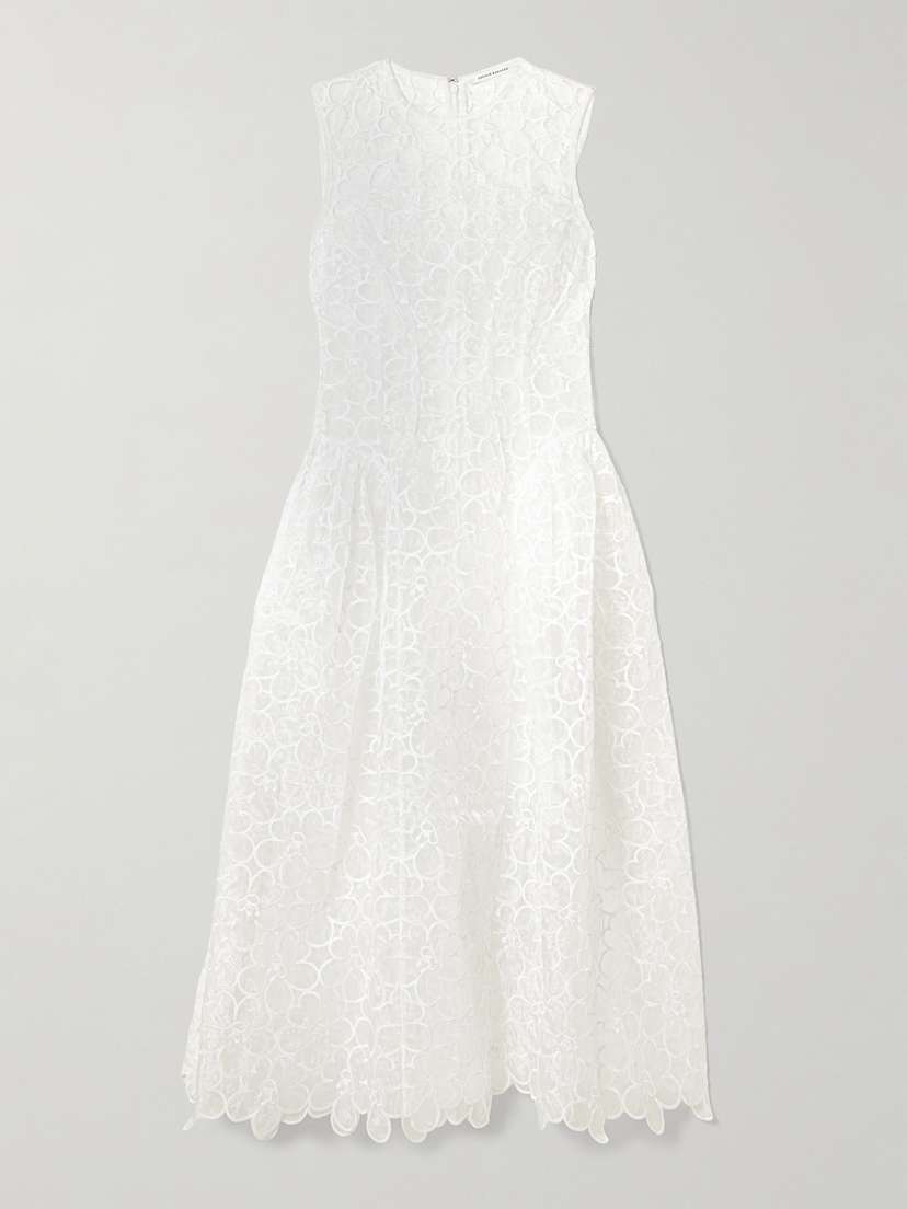 Cecilie Bahnsen Cate Embroidered Tulle Midi Dress