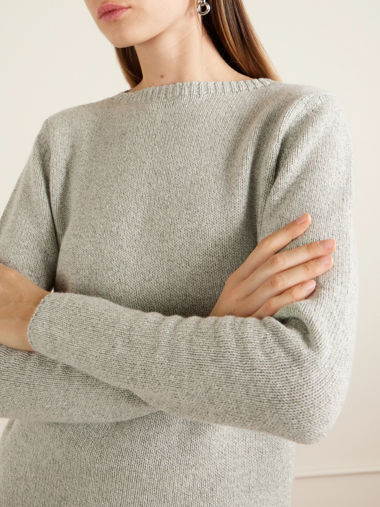 Mélange Cashmere And Silk-Blend Sweater