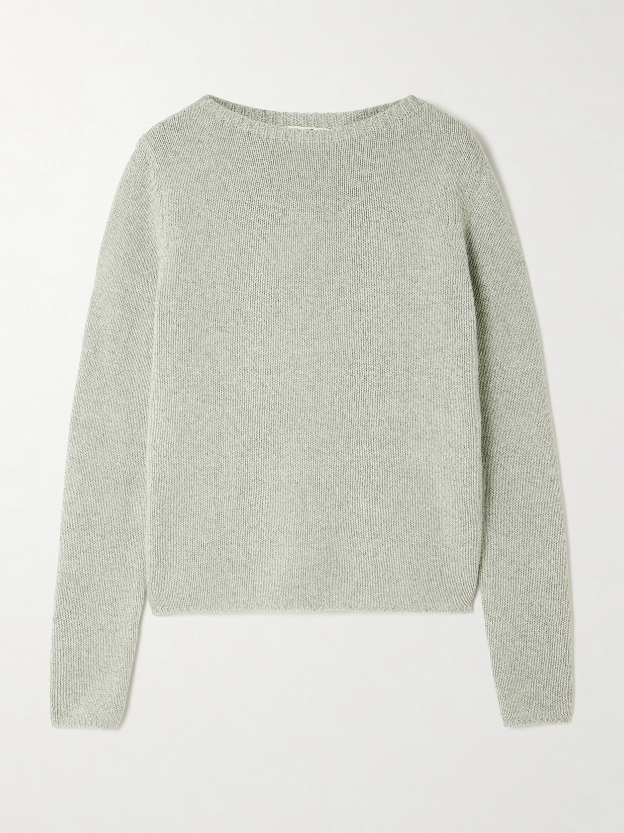 Auralee Mélange Cashmere And Silk-blend Sweater In Green