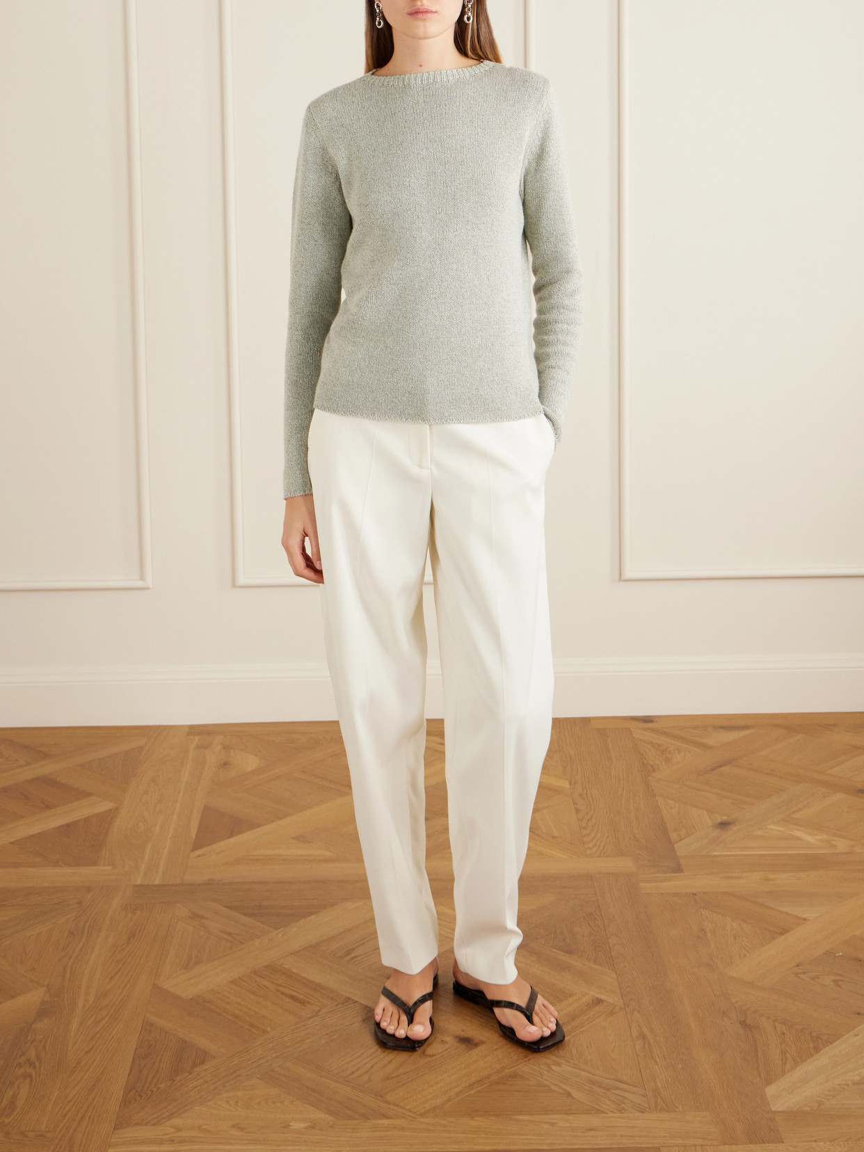 Mélange Cashmere And Silk-Blend Sweater