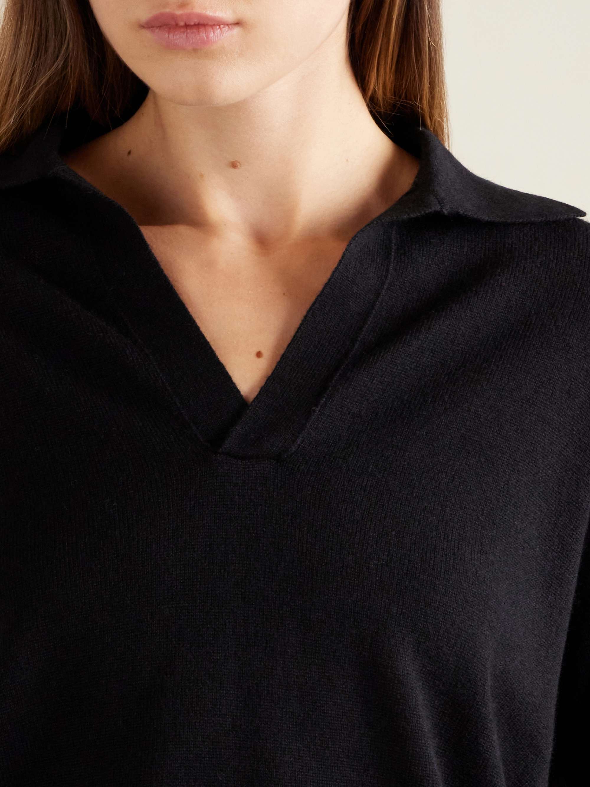 AURALEE Cashmere and silk-blend polo sweater | NET-A-PORTER