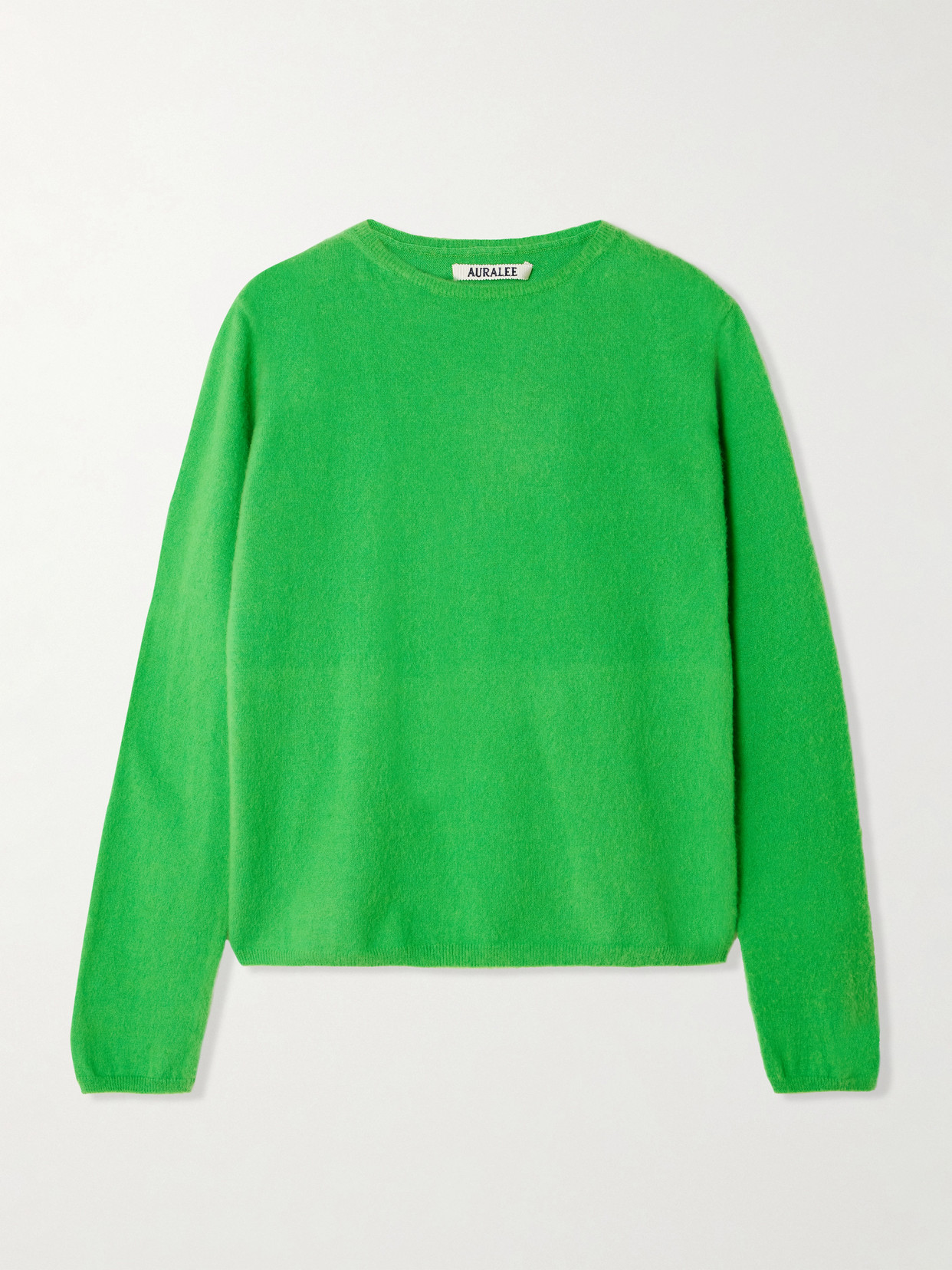Auralee Brushed Cashmere And Cotton-blend Sweater In Green