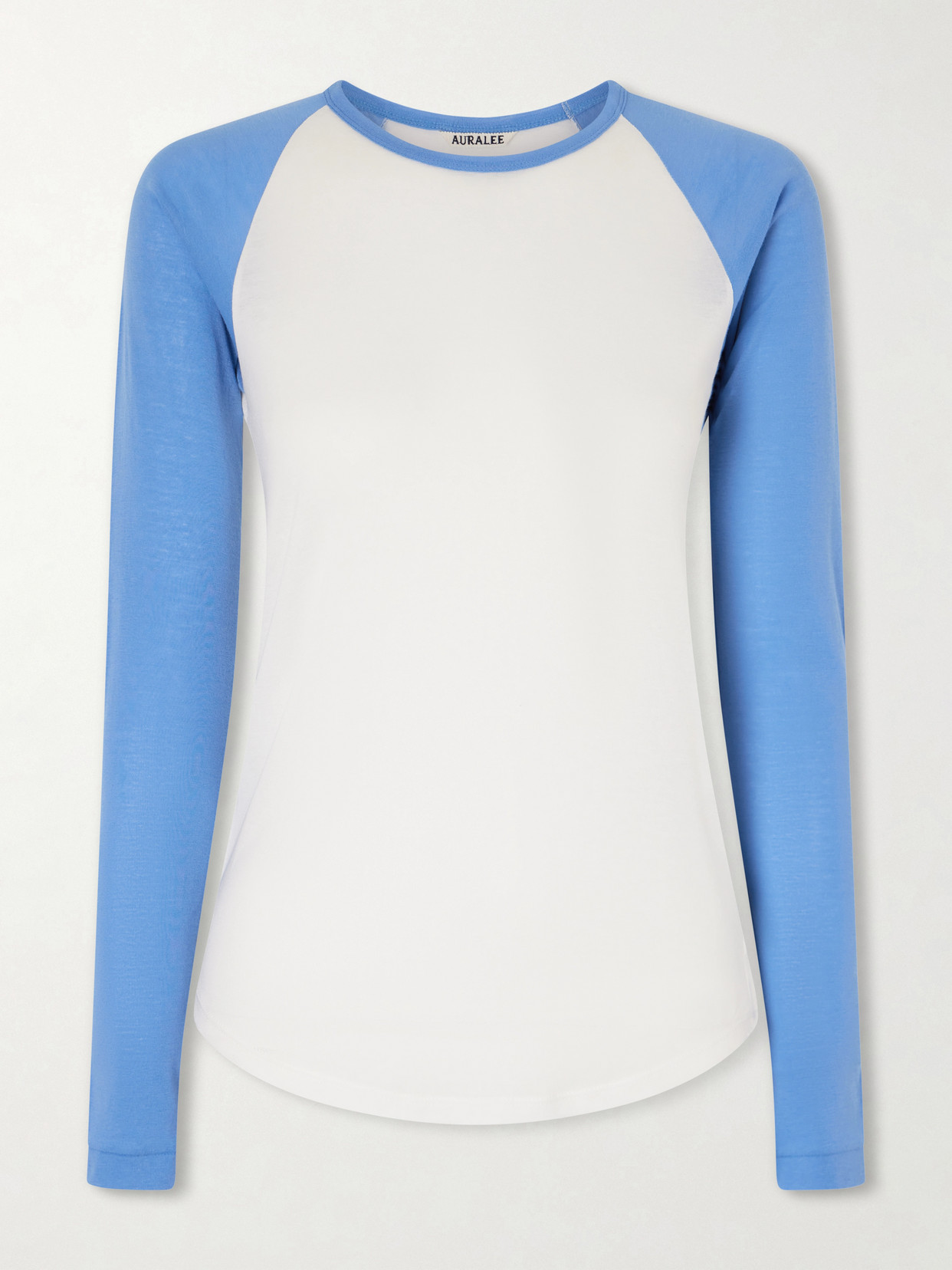 Auralee Two-tone Cotton-jersey T-shirt In White