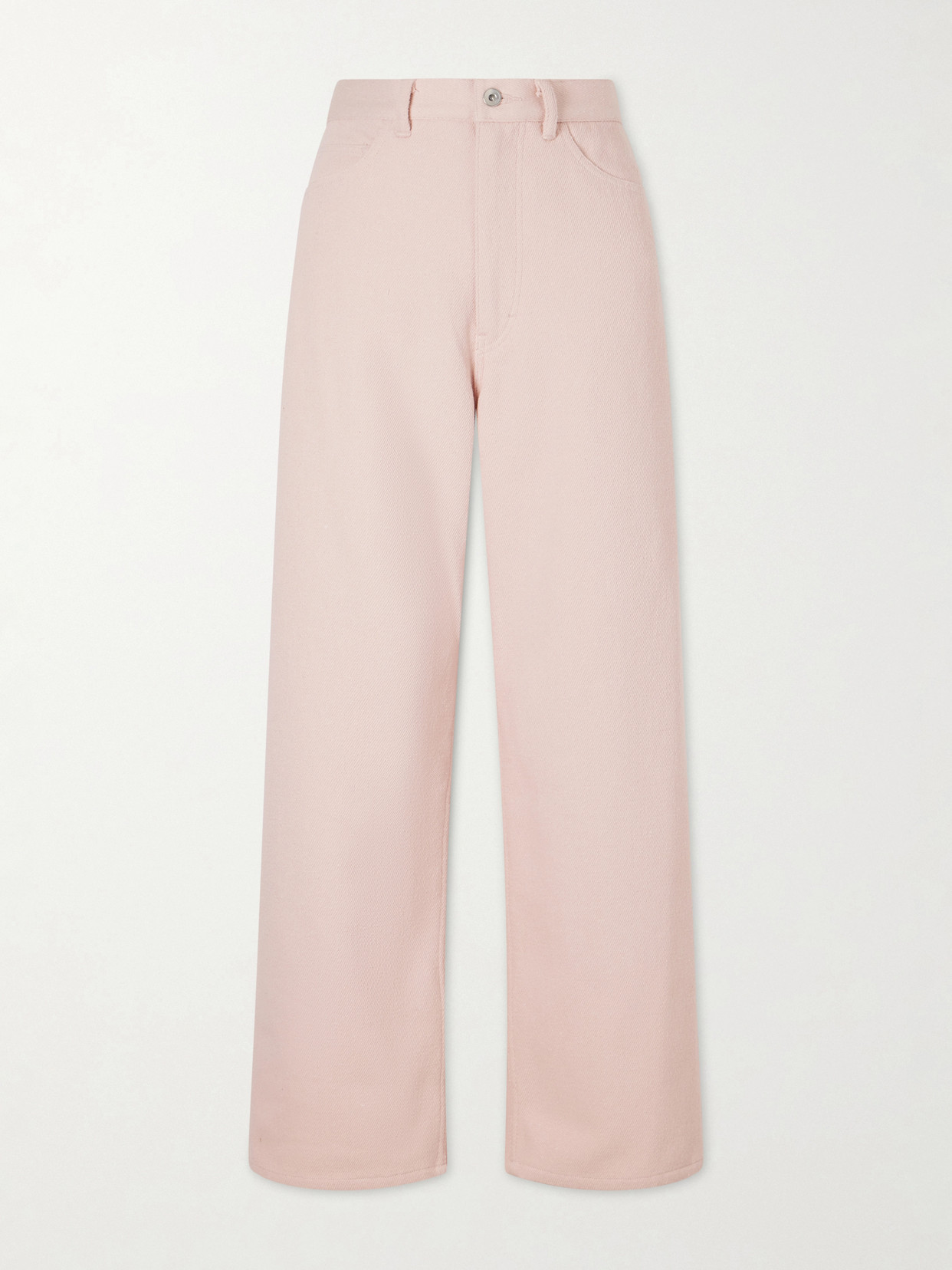 Auralee Wide-leg Silk Jeans In Pink