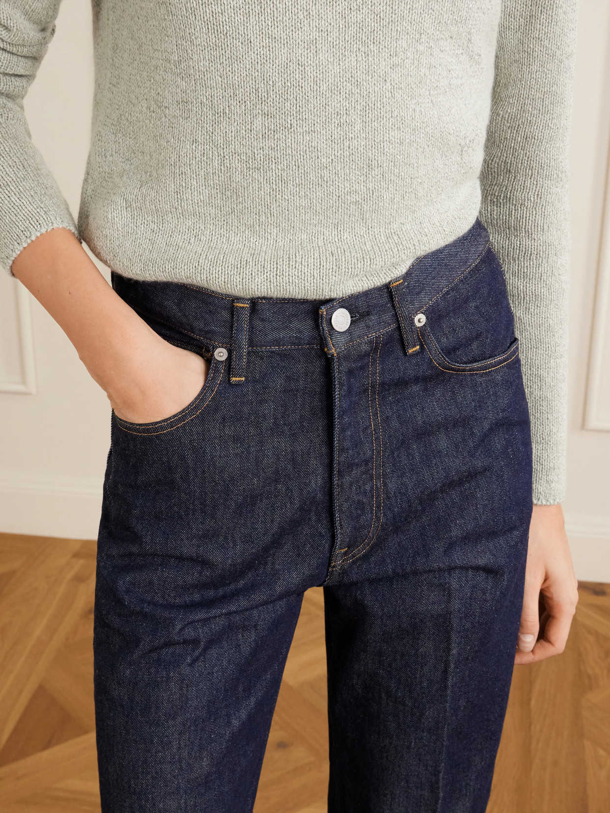 Hard Twist Mid-Rise Straight-Leg Jeans