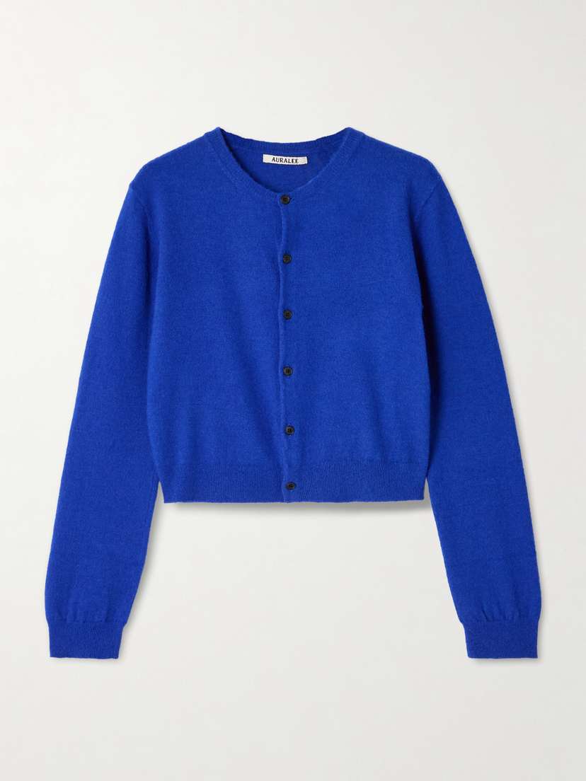 Auralee Brushed Cashmere And Cotton-blend Cardigan