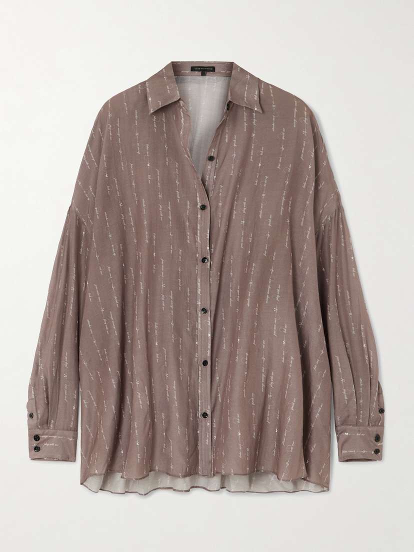 Kiki de Montparnasse Oversized Printed Cotton And Silk-blend Shirt
