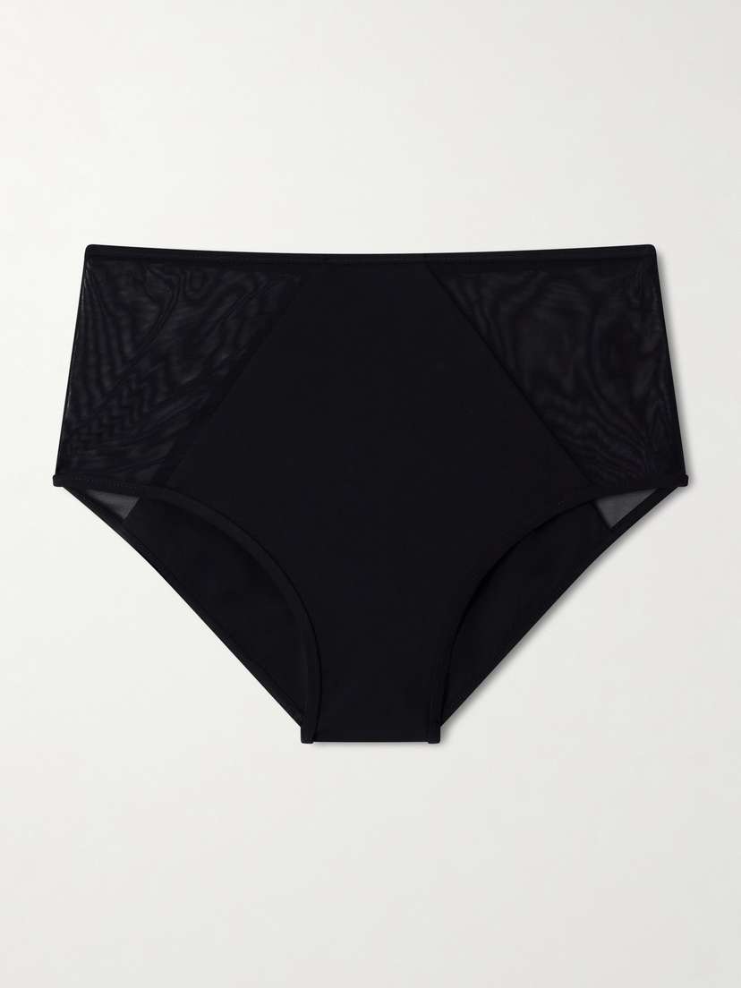 Kiki de Montparnasse Peep Show Tulle-trimmed Bikini Briefs