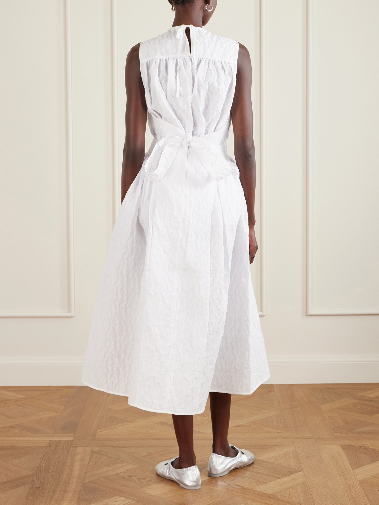 Fabiola Cotton-Blend Cloqué Midi