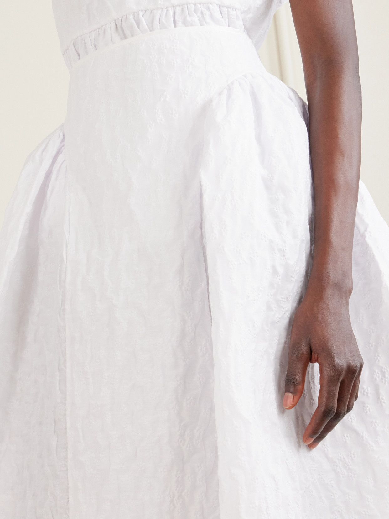 Fabiola Cotton-Blend Cloqué Midi