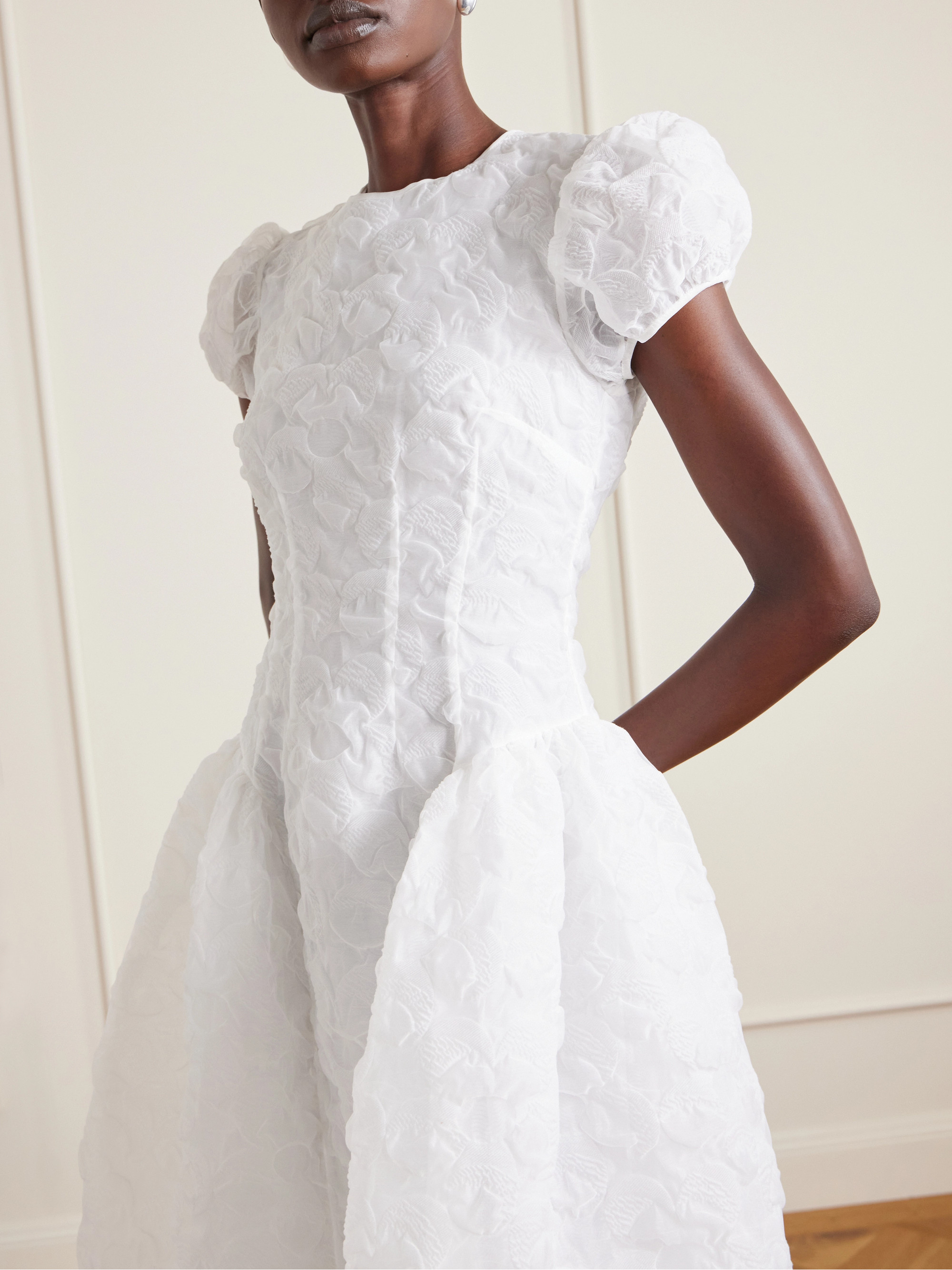 Cecilie Bahnsen - Cleopatra matelassé organza midi dress | Plush