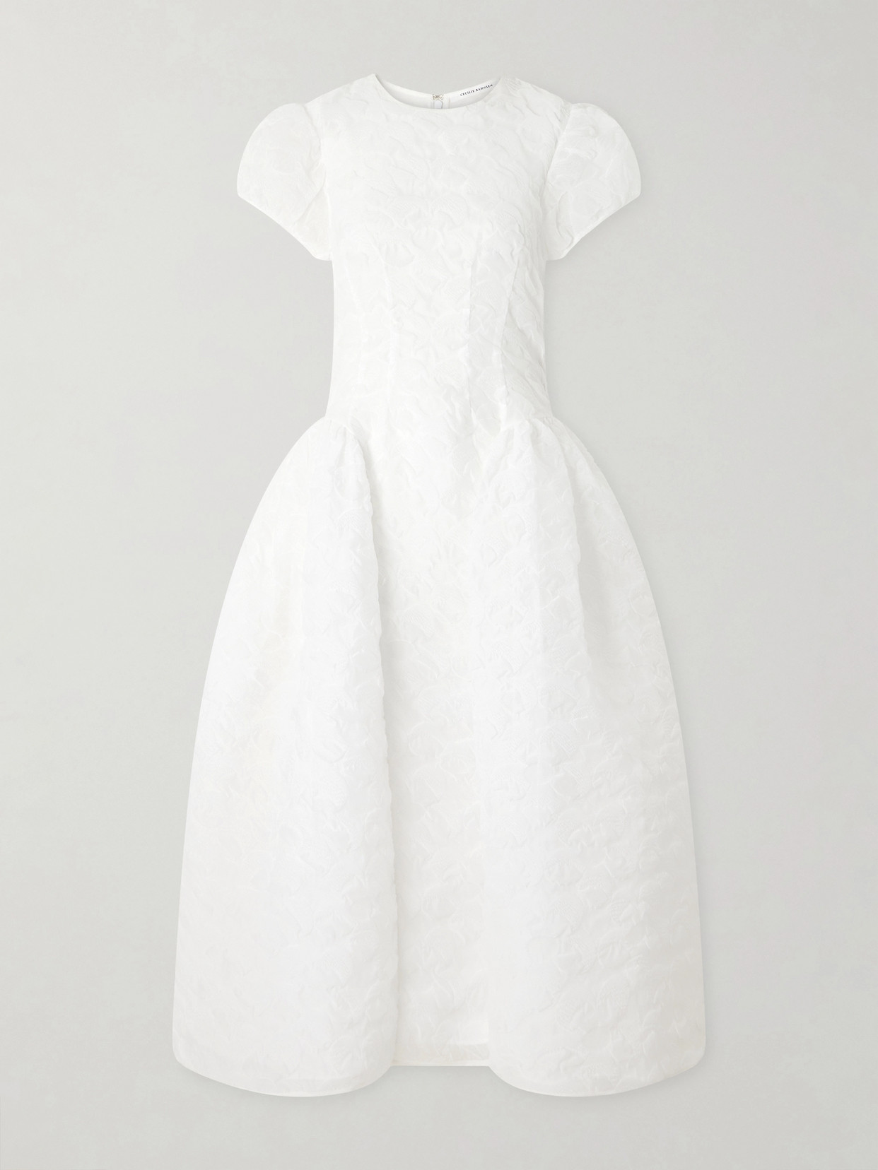 Cecilie Bahnsen Cleopatra Matelassé Organza Midi Dress In White