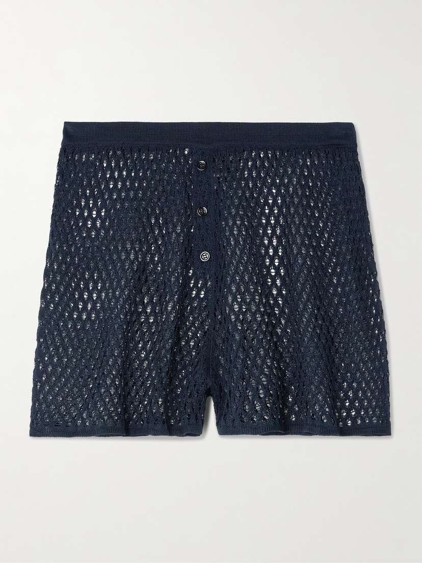 Kiki de Montparnasse Crocheted Silk Shorts