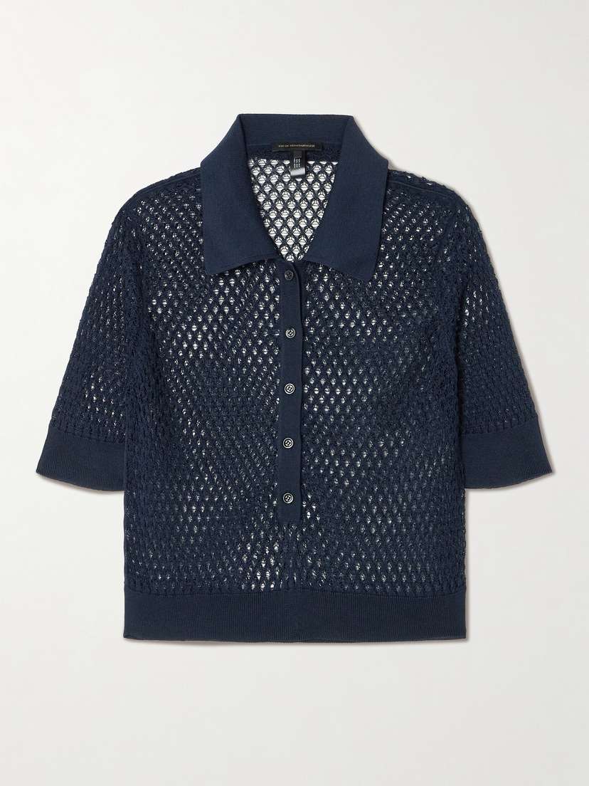 Kiki de Montparnasse Crocheted Silk Polo Shirt
