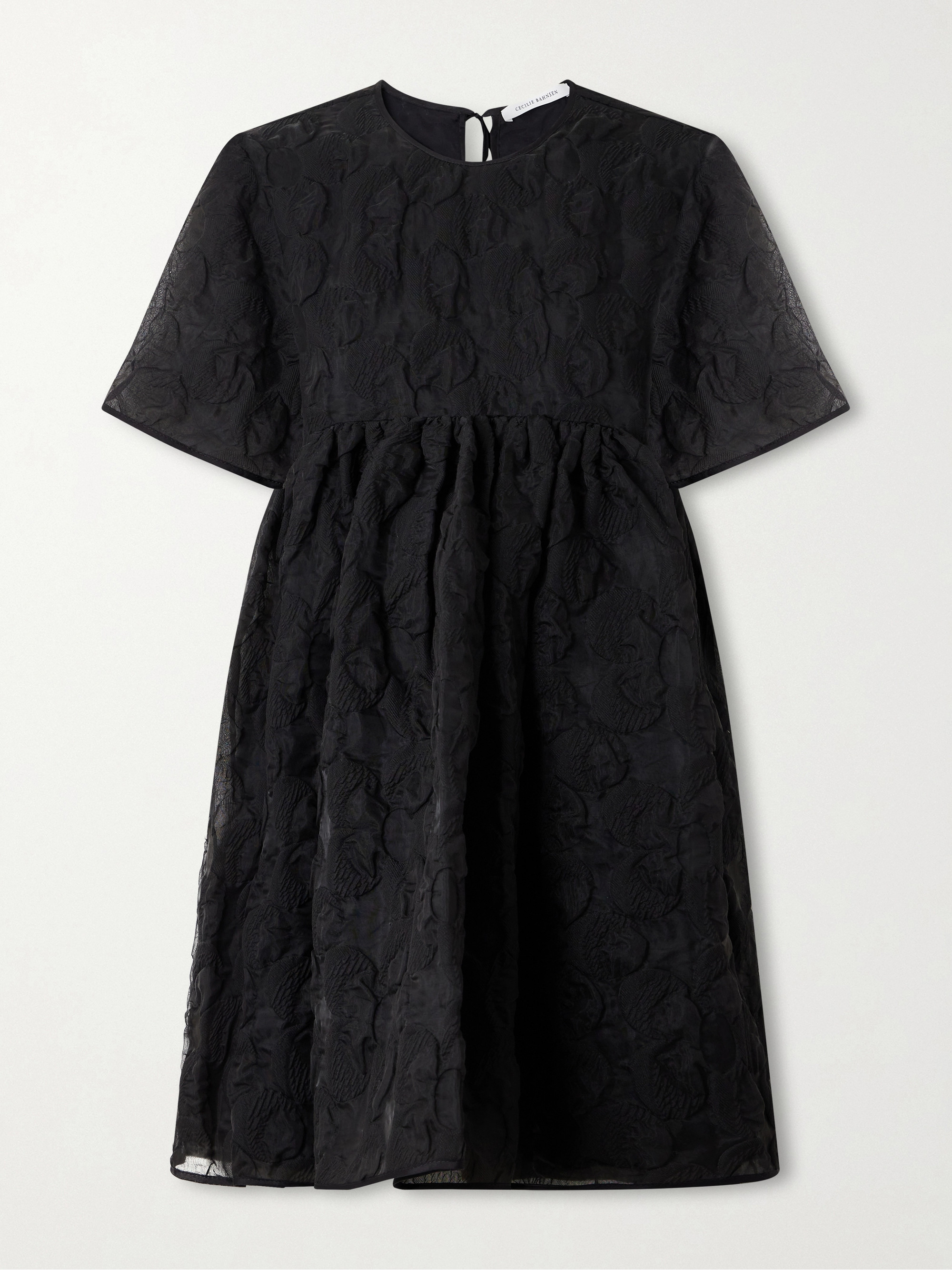 Cecilie Bahnsen Britney tie-back matelassé mini dress thumbnail