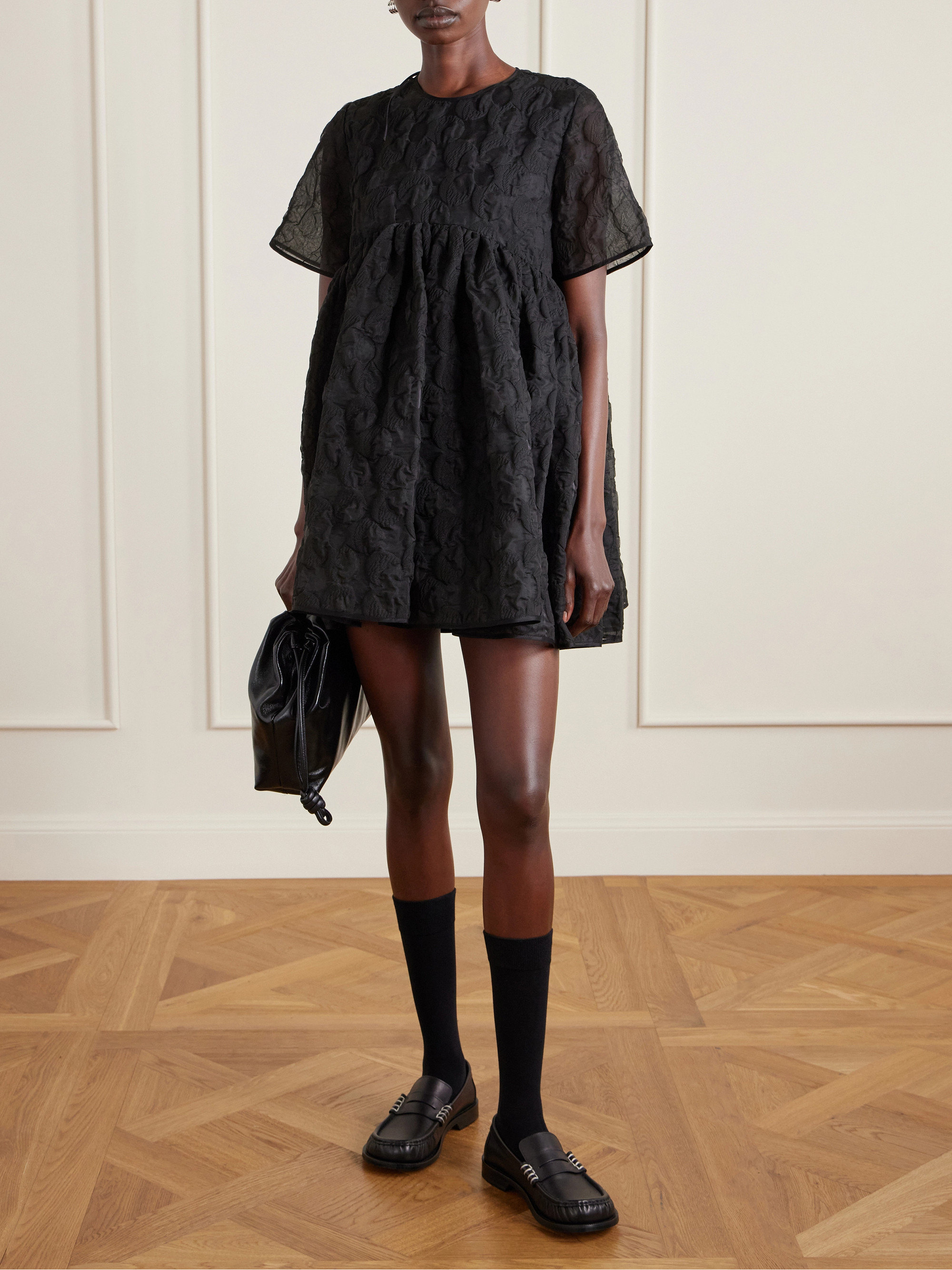 Cecilie Bahnsen Britney tie-back matelassé mini dress