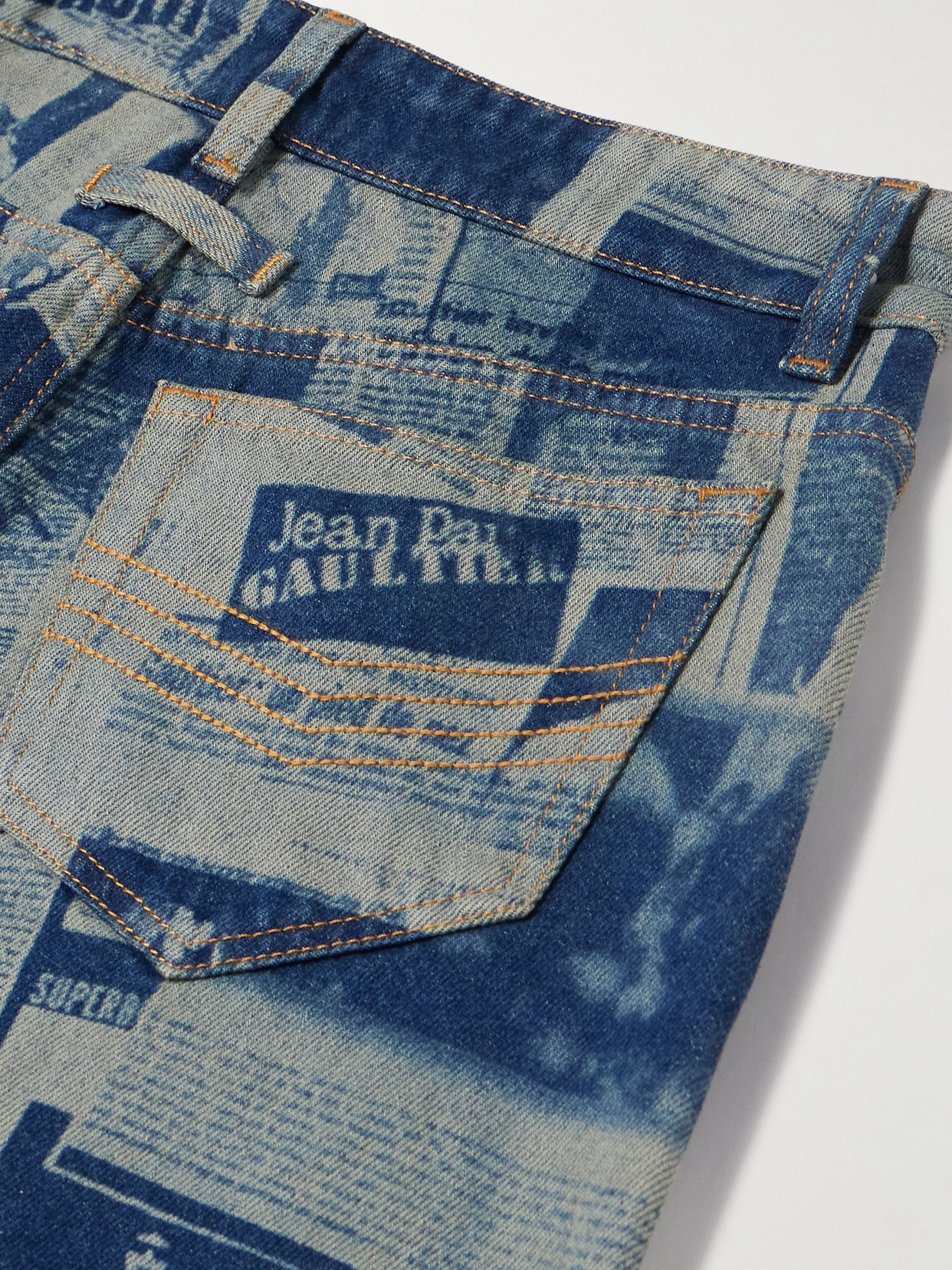 Jean Paul Gaultier Printed High-rise Straight-leg Jeans In Multi