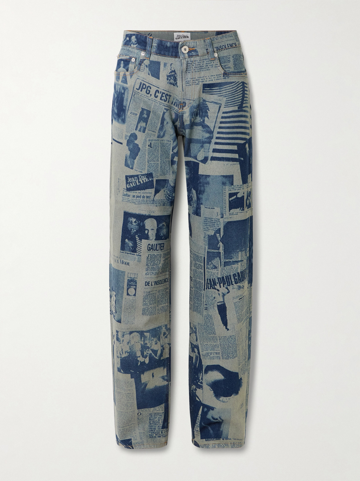 Jean Paul Gaultier Printed High-rise Straight-leg Jeans In Multi