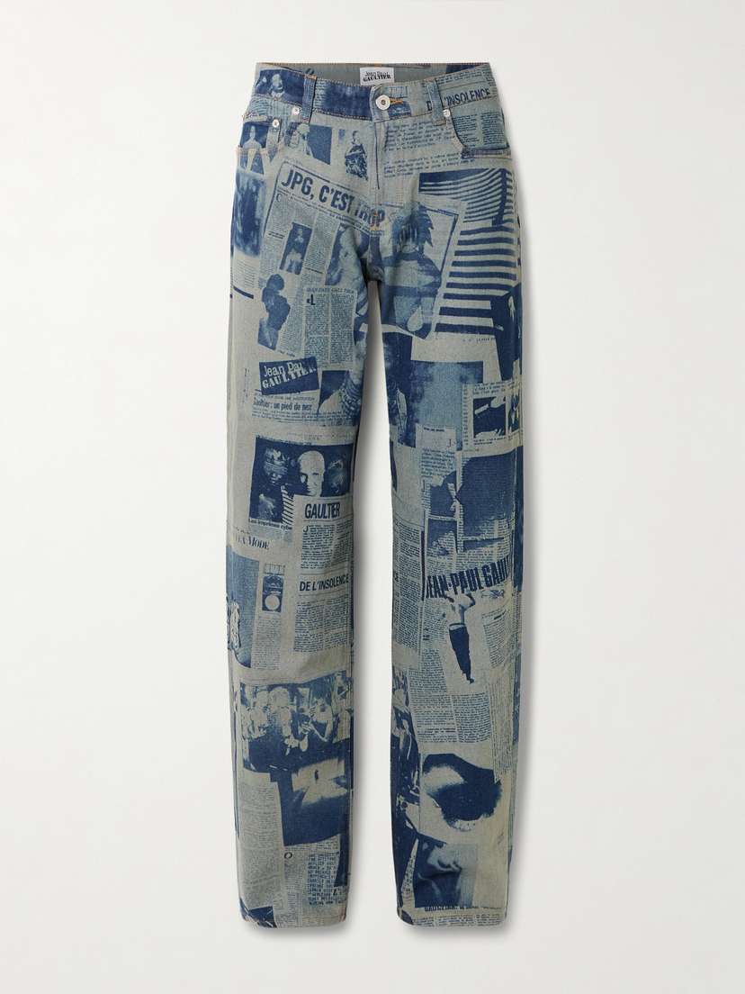 Jean Paul Gaultier Printed High-rise Straight-leg Jeans