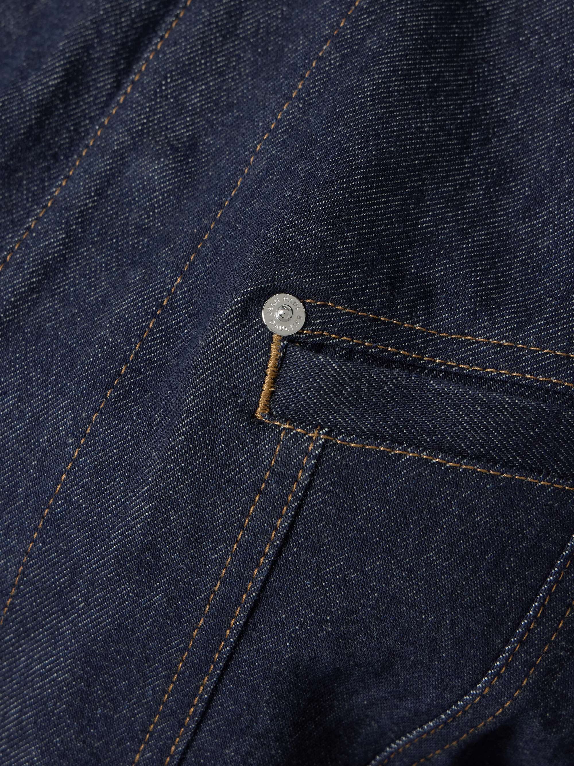 JEAN PAUL GAULTIER Paneled topstitched denim jacket | NET-A-PORTER