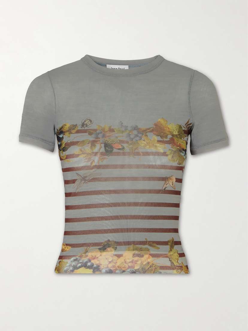 Jean Paul Gaultier Marinière Grape Printed Mesh T-shirt