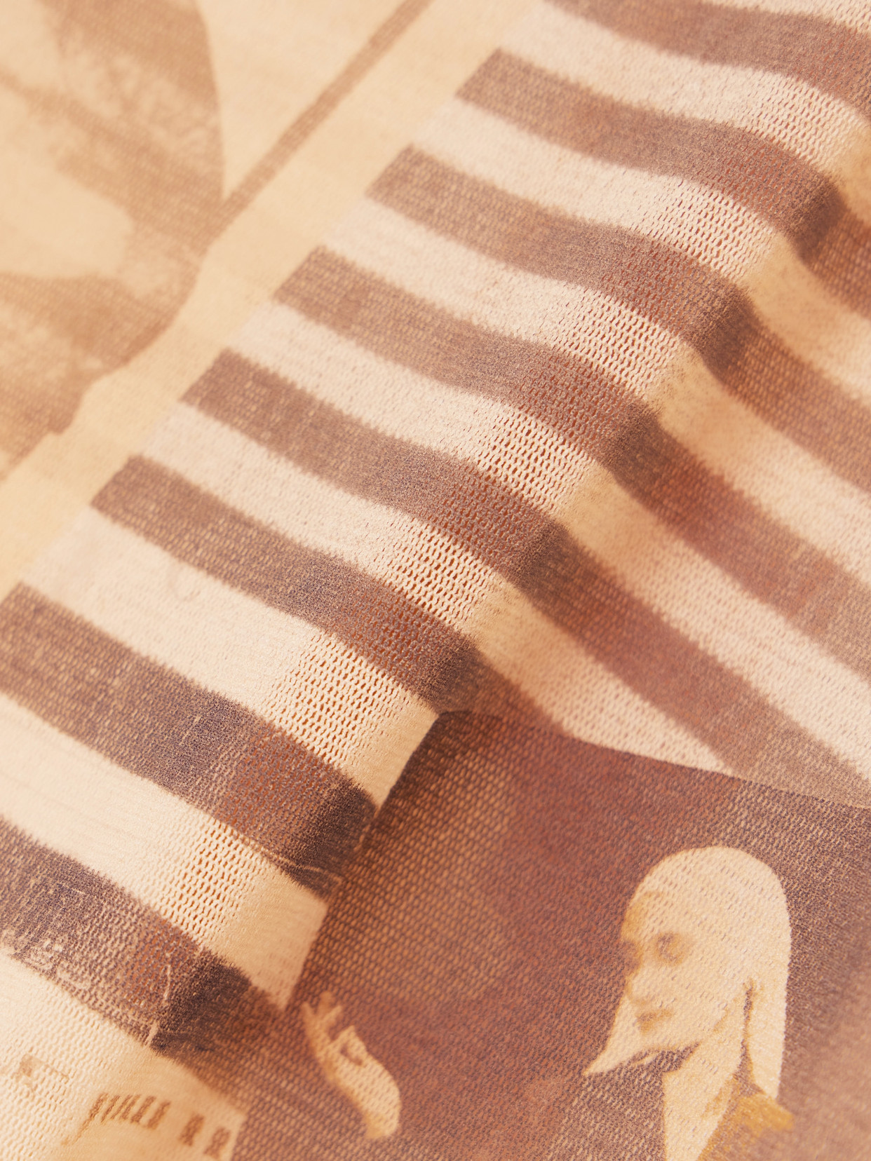 Jean Paul Gaultier Journal Printed Mesh Top In Neutral