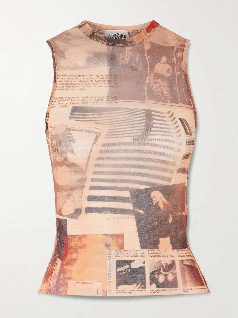 Jean Paul Gaultier Journal Printed Mesh Top