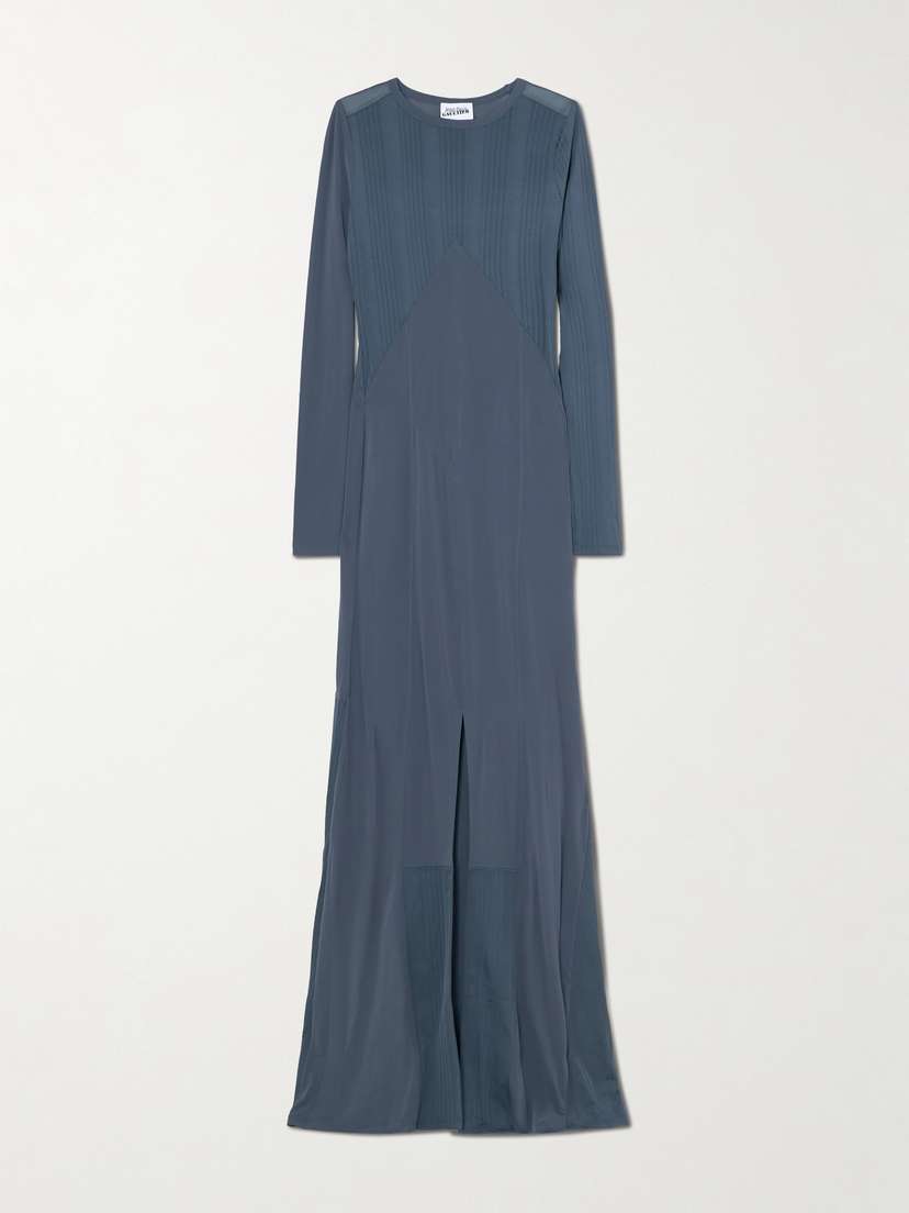 Jean Paul Gaultier Paneled Ribbed Stretch-jersey Maxi Dress