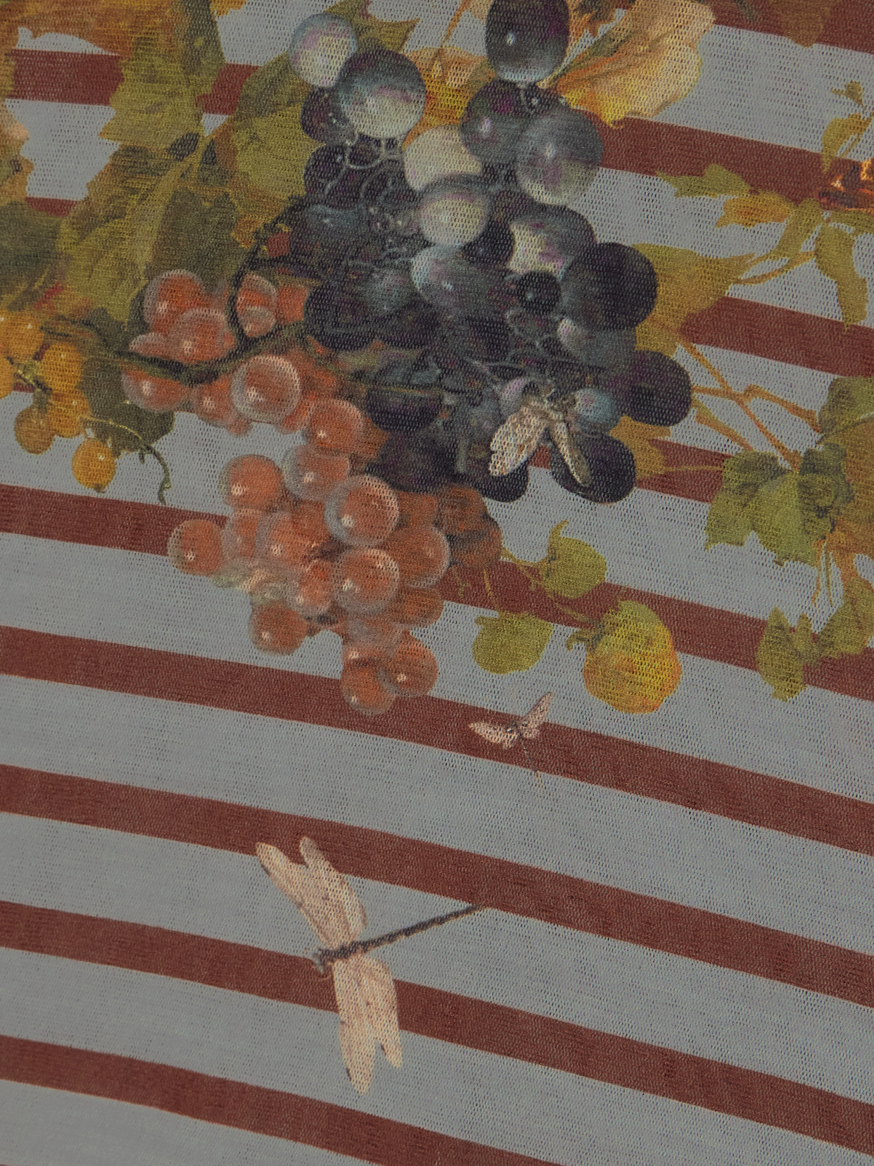 Jean Paul Gaultier Marinière Grape Printed Mesh Midi Skirt In Brown