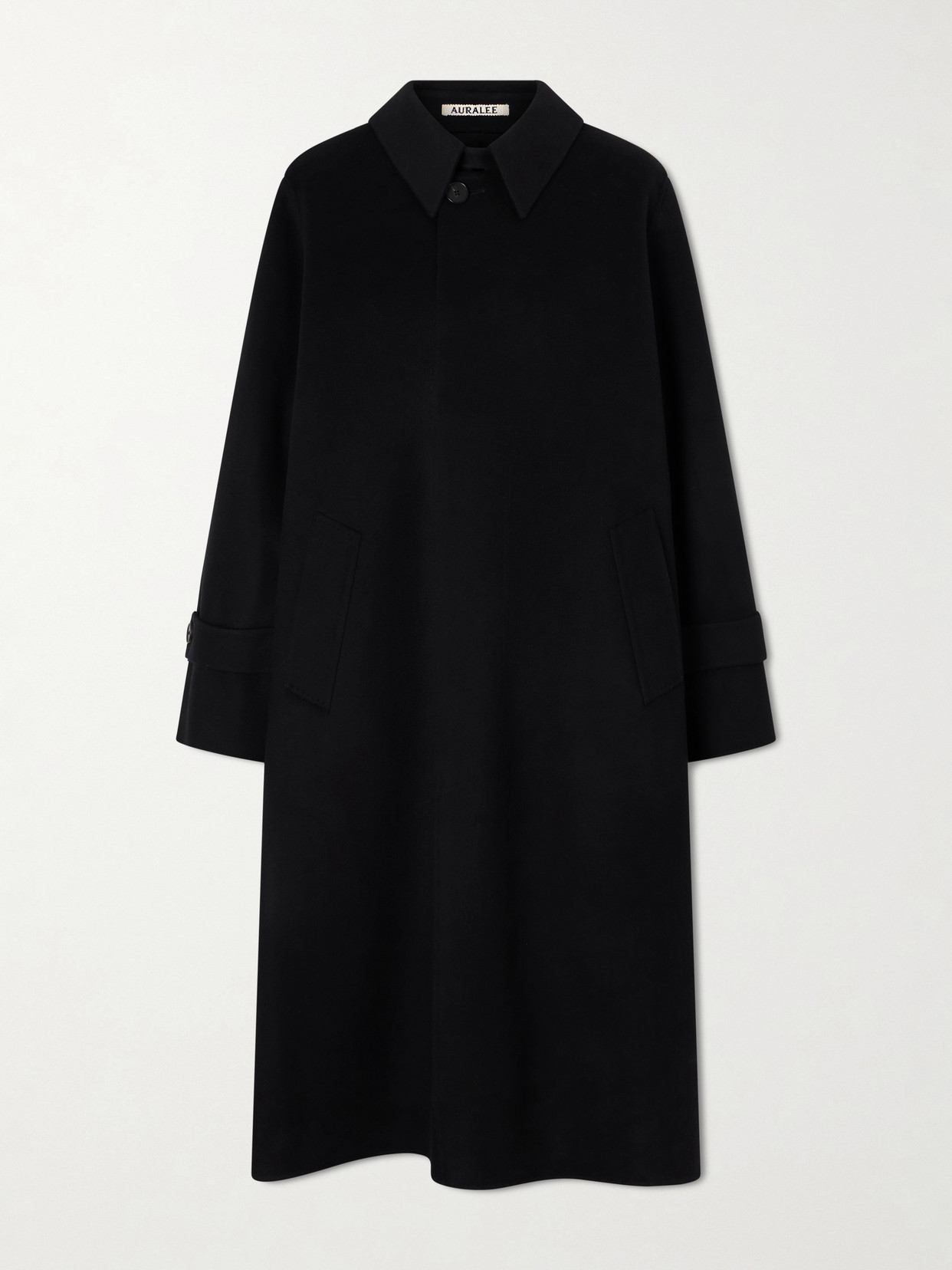Auralee Melton Wool Coat In Black