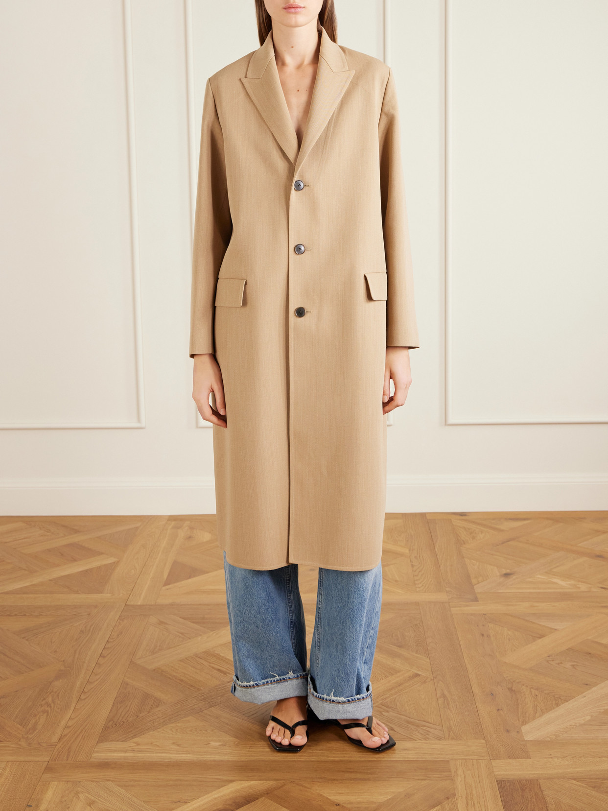 Wool-Blend Gabardine Coat
