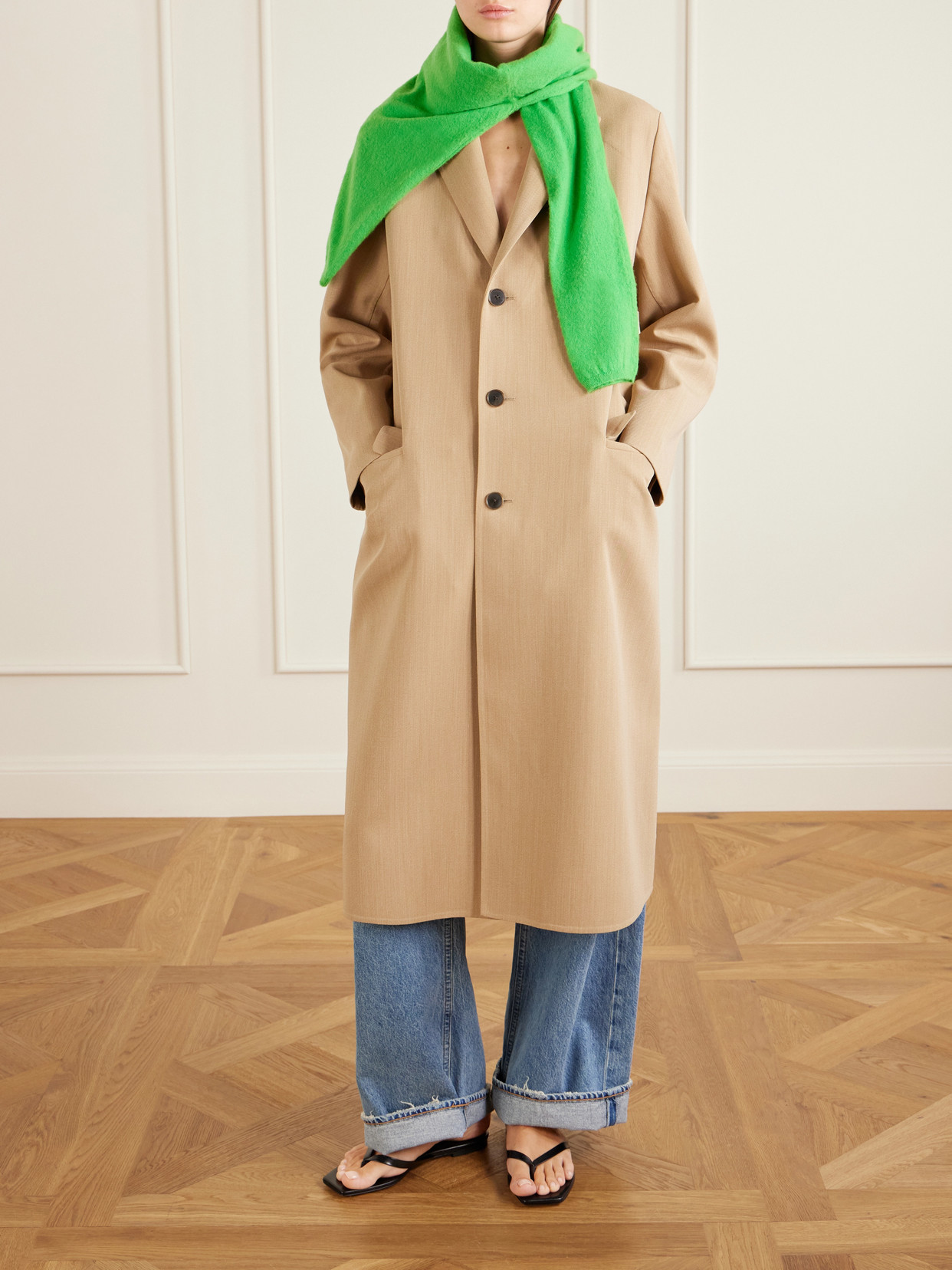 Wool-Blend Gabardine Coat