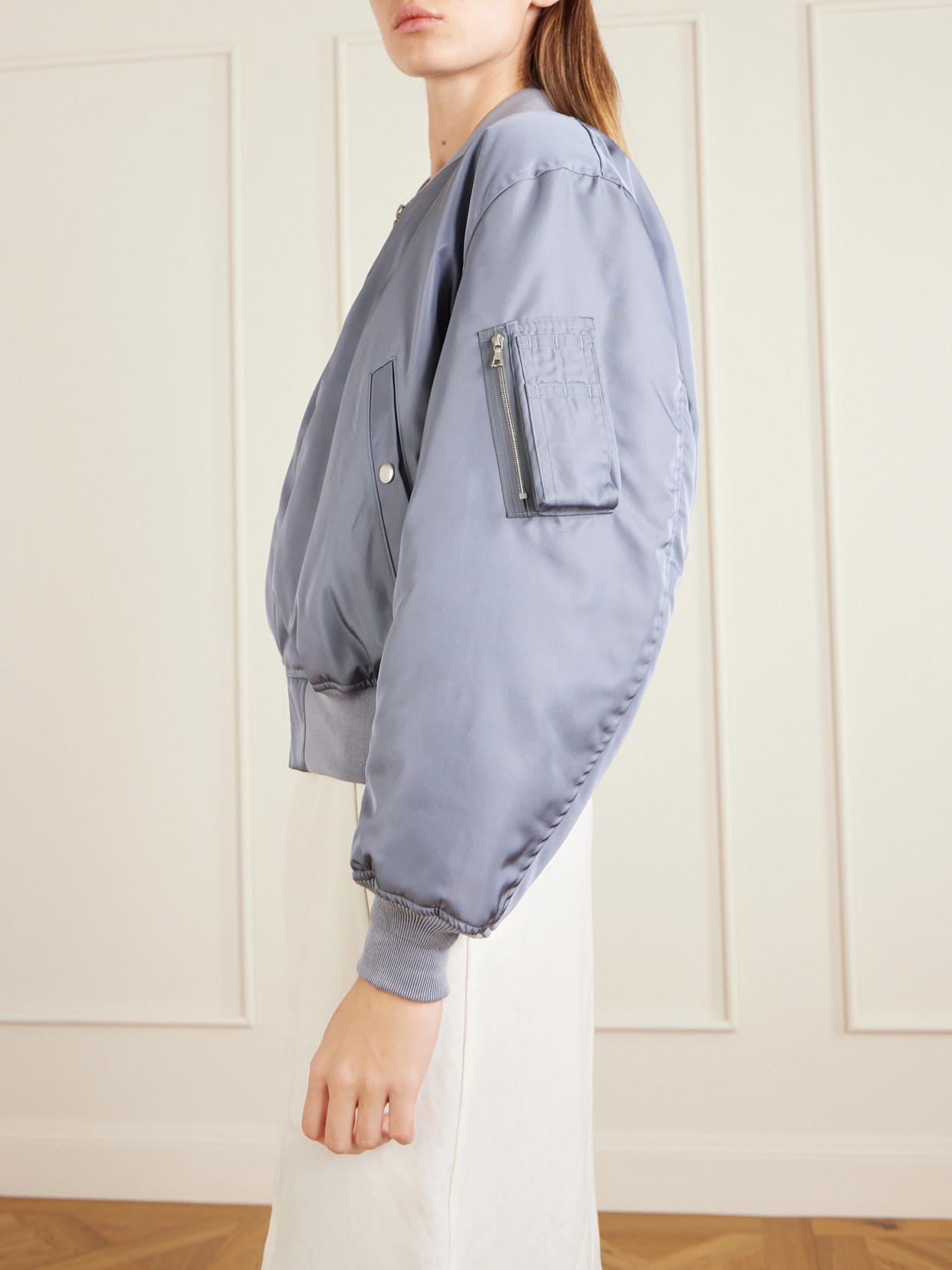Silk-Twill Bomber Jacket