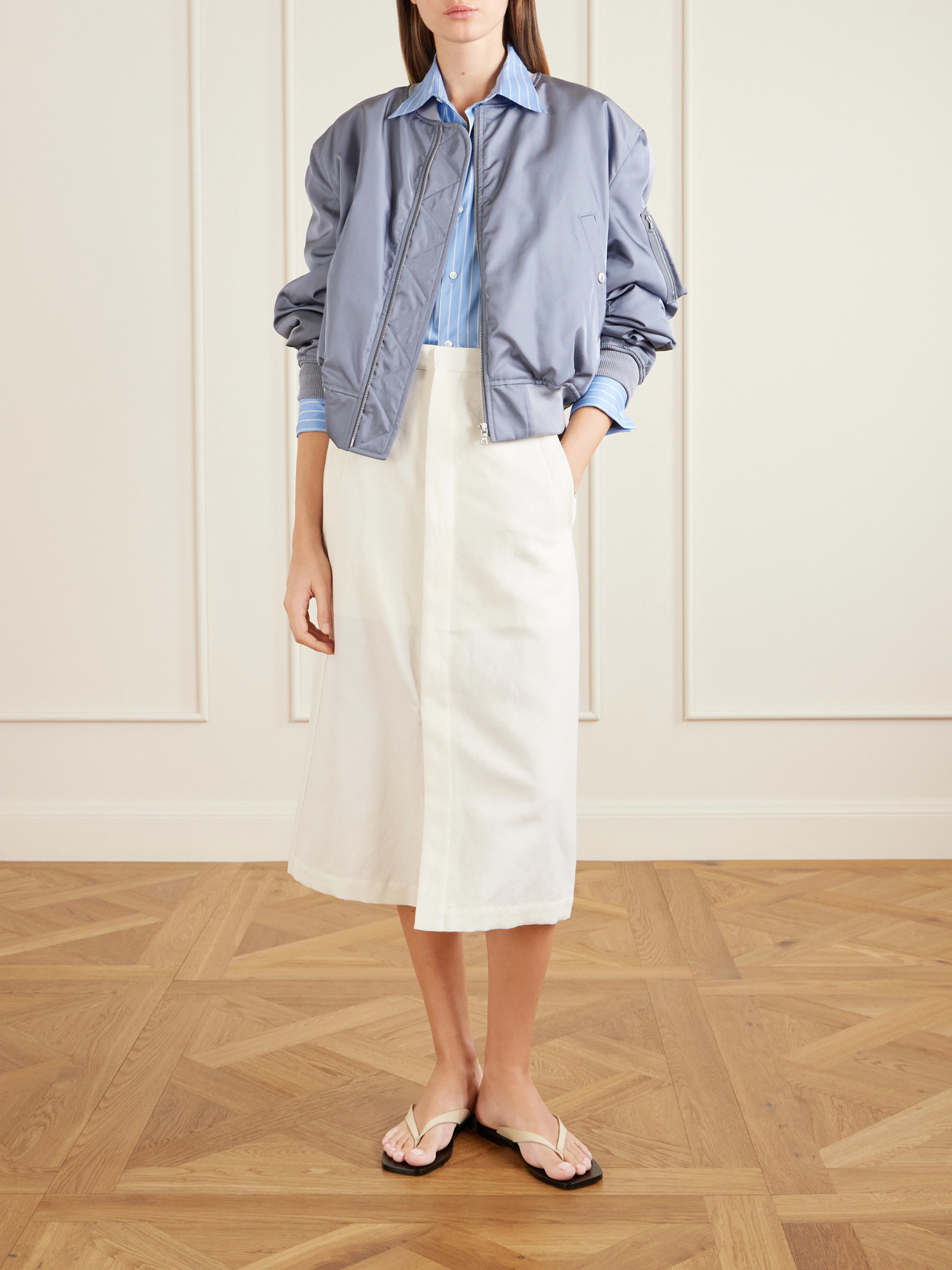 Silk-Twill Bomber Jacket