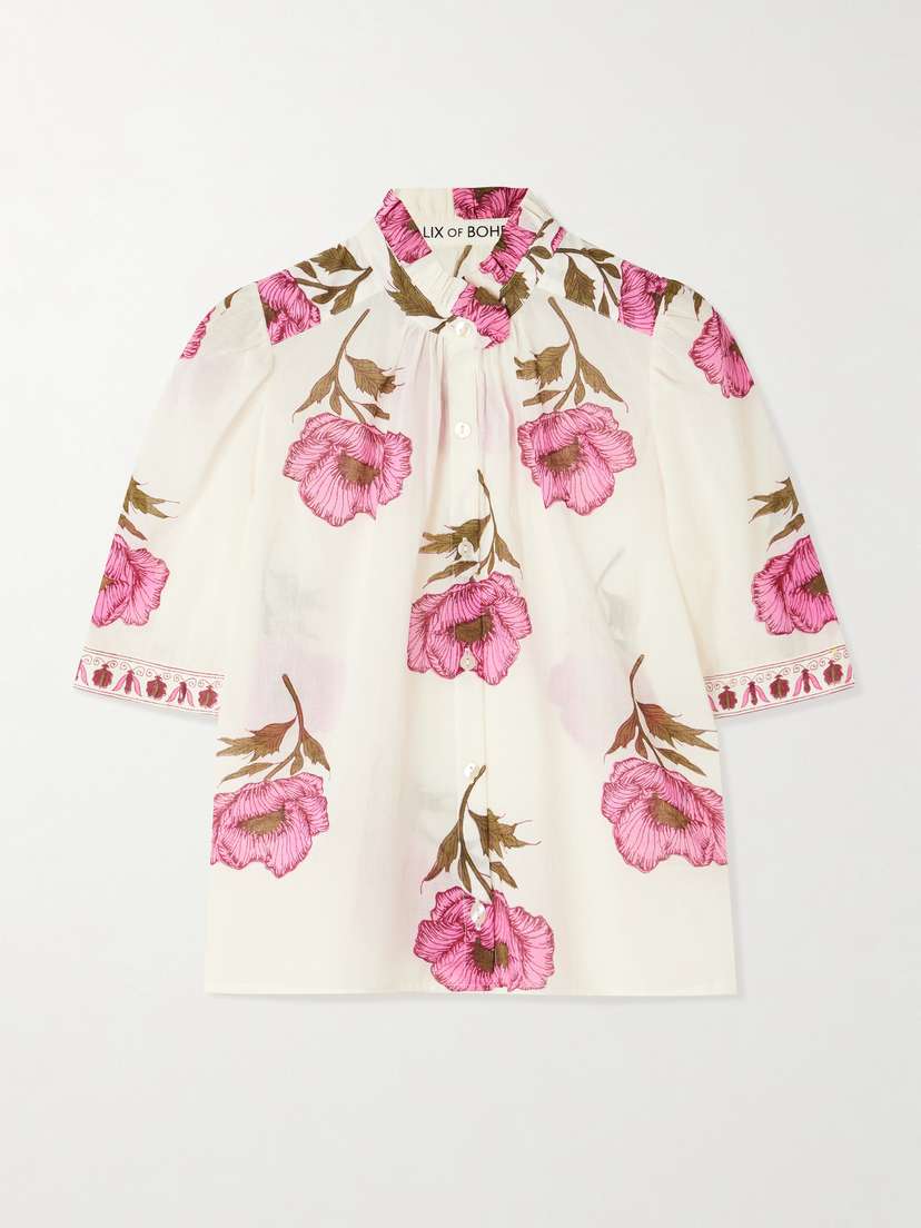 ALIX OF BOHEMIA Winn Ruffled Floral-print Cotton-voile Blouse