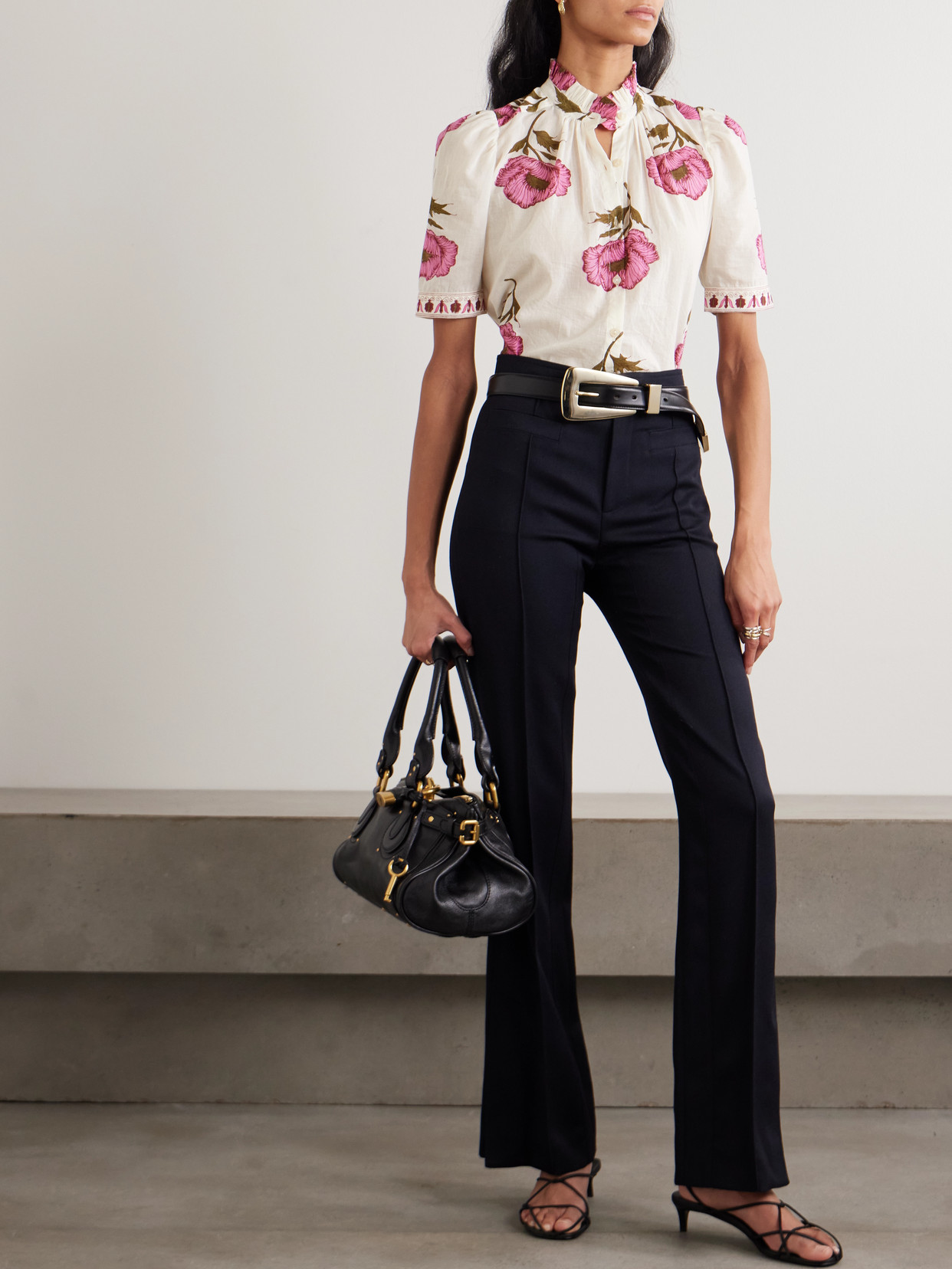 Alix Of Bohemia Winn Ruffled Floral-print Cotton-voile Blouse In White