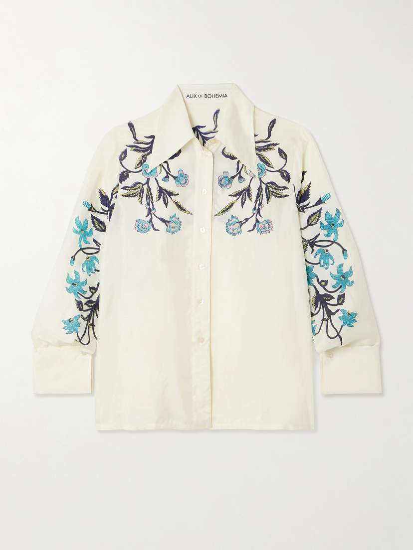 ALIX OF BOHEMIA Dana Floral-print Silk Crepe De Chine Shirt