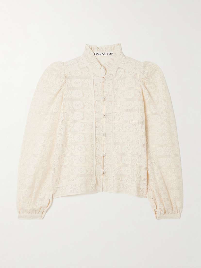 ALIX OF BOHEMIA Artemis Ruffled Cotton-lace Shirt