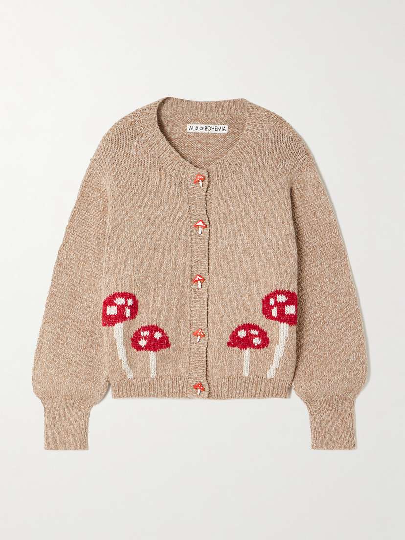 ALIX OF BOHEMIA Sammi Intarsia-knit Alpaca, Wool And Cotton-blend Cardigan