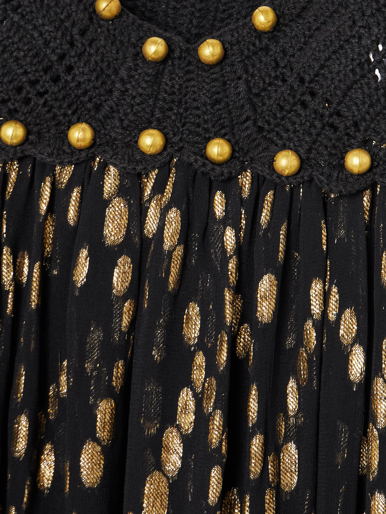 Alix Of Bohemia Victoria Twilight Mist Embellished Crotchet-trimmed Fil Coupé-voile Midi Dress In Black