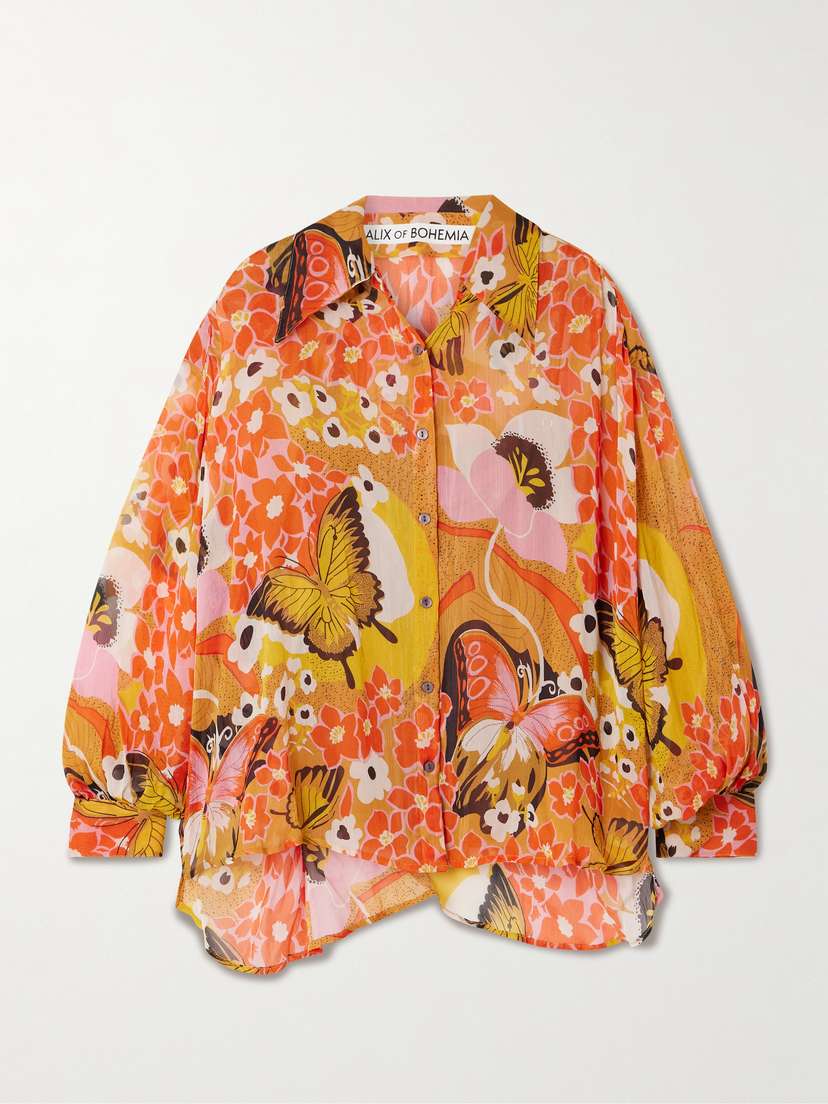 ALIX OF BOHEMIA Emery Marigold Meadow Georgette Shirt
