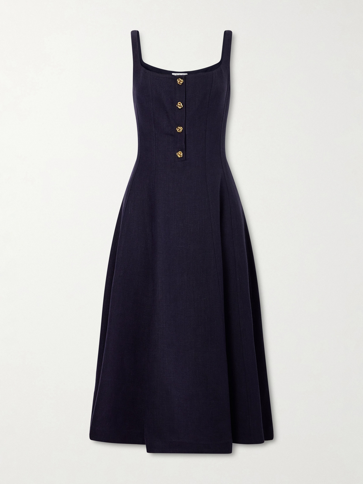 Altuzarra Orrie Paneled Cotton-blend Midi Dress In Black