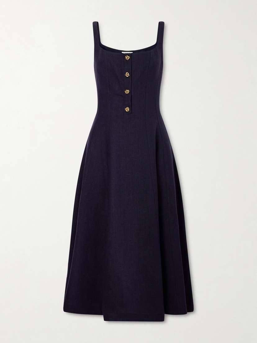 Altuzarra Orrie Paneled Cotton-blend Midi Dress