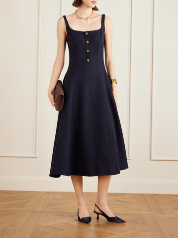 Altuzarra Orrie paneled cotton-blend midi dress
